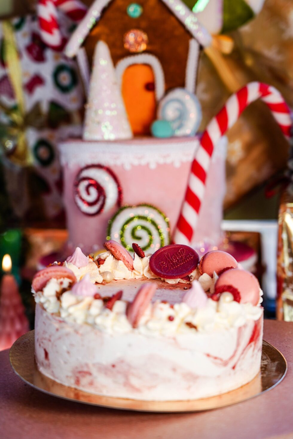 Kerst ijstaart strawberry cheesecake - witte chocola - Afbeelding 2